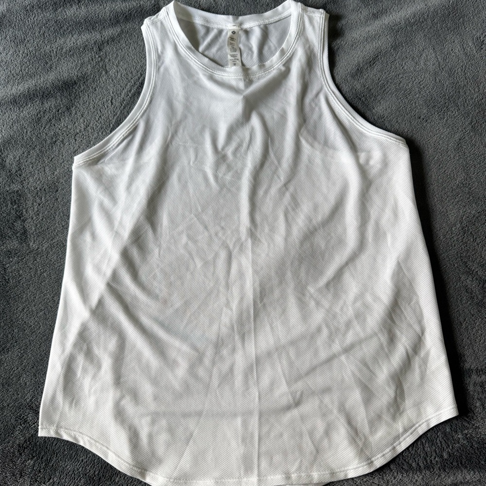 lululemon sculpt tank top white with reflective details womens size 6